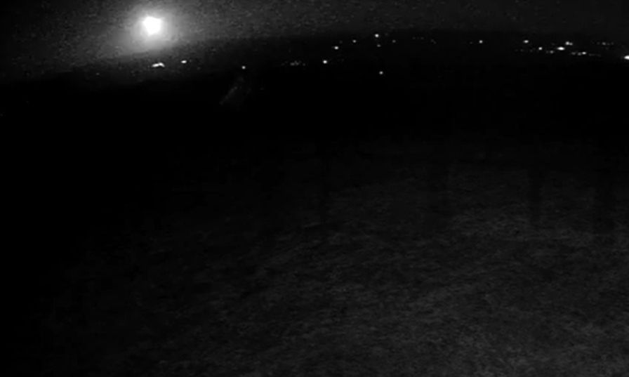 A screenshot from the video taken of a possible meteor.