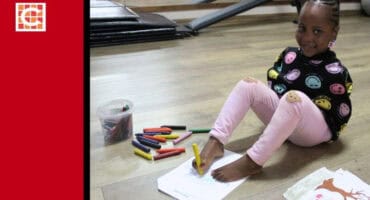 Lesego Marema drawing with her feet