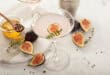 Pink fig and honey martini with elderflower liqueur