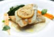 Pan-seared hake with lemon butter sauce