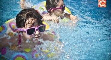 children swimming