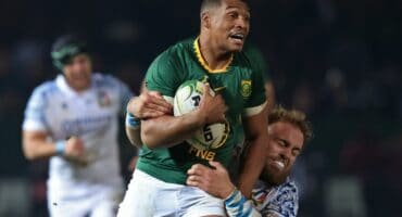 Damian Willemse during the 2025 Castle Lager Incoming Series match against Italy on July 5.