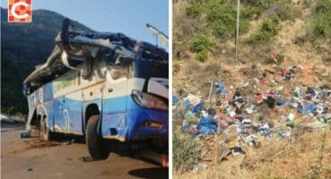 The aftermath of a horror bus crash on the N1 North near Louis Trichardt.