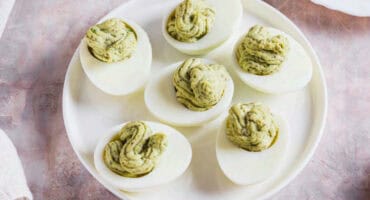 Avocado devilled eggs with fresh lime juice