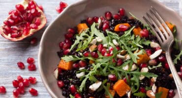 Rice salad with pomegranate and fresh herbs