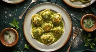 Easy-to-make pesto ravioli recipe