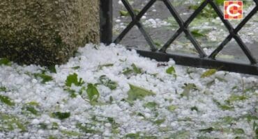 A photo of hail for illustration purposes