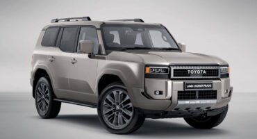 A silver Toyota Land Cruiser posed against a white background.