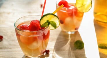 Sweet melon cooler cocktail with white rum