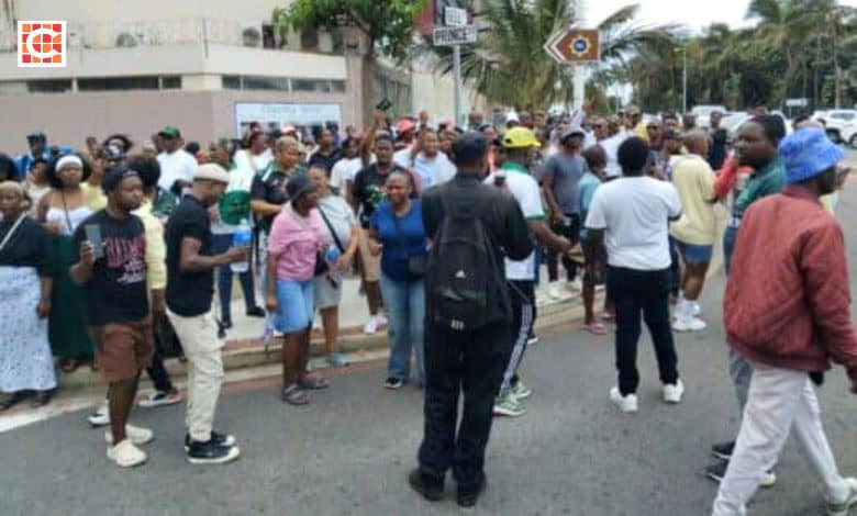 Protests outside Addington Primary School