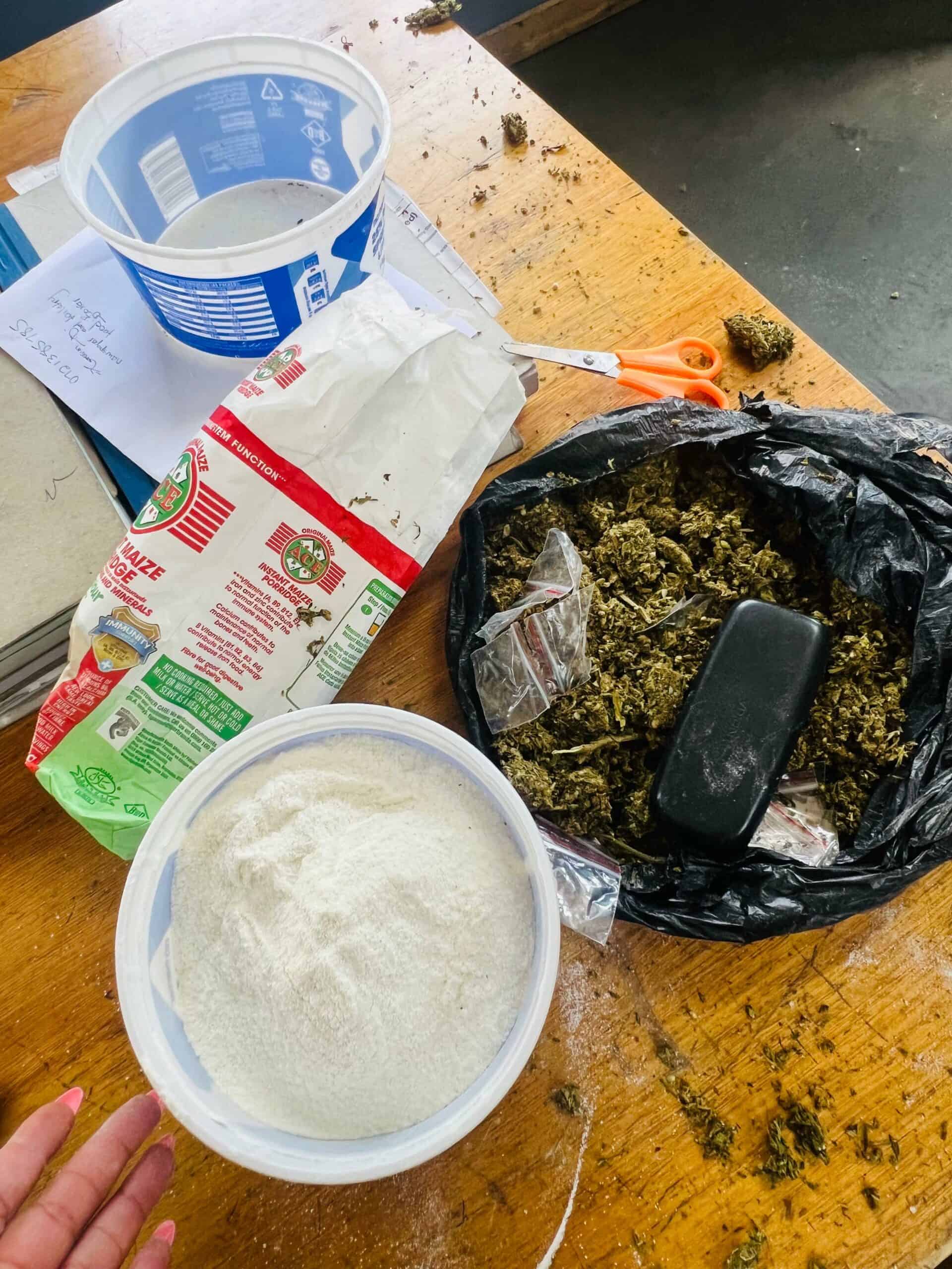 Food items used to conceal dagga, which was allegedly seized during a visit at Standerton Correctional Services.