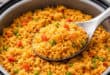 Golden Spanish rice made easy in a rice cooker