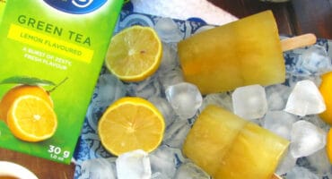 Immune support lemon and ginger green tea popsicles