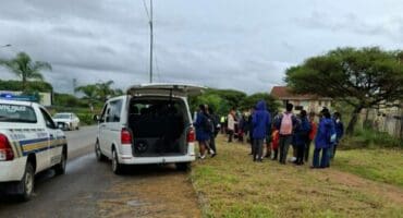 A minibus carrying 22 pupils was stopped by police.