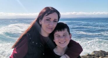 Shaun- Lee and his mother Jessica at the beach.