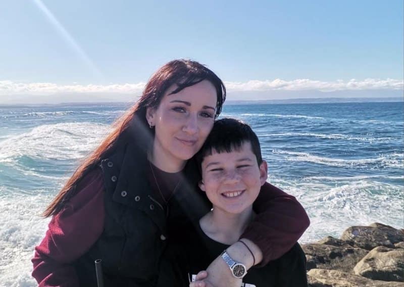 Shaun- Lee and his mother Jessica at the beach.