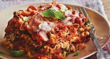 Slow-cooked spinach and goat cheese lasagne