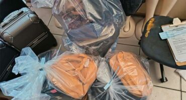 Fake handbags and shoes in a packet.