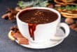 After dinner red wine hot chocolate
