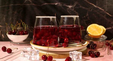 Spiced cherry bourbon sour