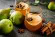 Spiced pear smash cocktail with honey and lemon
