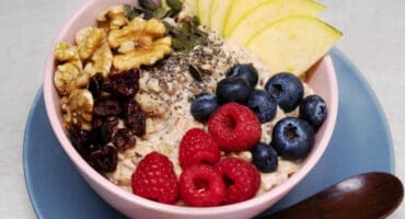 Decadent apple crumble overnight oats