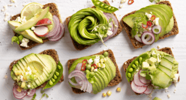 Avocado toast with mayo, feta and fresh veggies