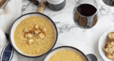 Broccoli and mature cheddar soup with Dijon mustard