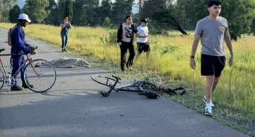 The accident scene.