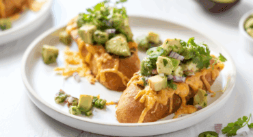 Golden cheese toasties with fresh avo salsa