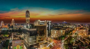 Sandton city johannesburg at night in Gauteng South Africa