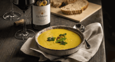 Spiced aubergine soup with mustard seeds recipe