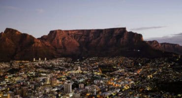 Stunning Twilight View of Cape Town with Table Mountain