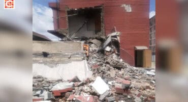 The scene of the explosion.