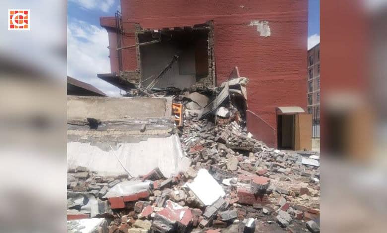 The scene of the explosion.