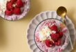 Greek delight chia seed pudding with fresh raspberries