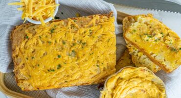 Freshly baked cheesy corn and mielie meal bread
