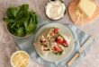 Whole wheat, cheesy chicken thigh wraps