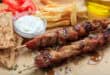 Greek-style pork souvlaki with lemon tzatziki