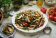 Sardine and stone fruit panzanella with pesto recipe