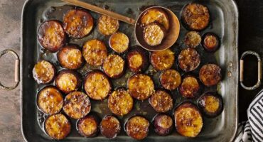 Stewed sweet potatoes with orange zest