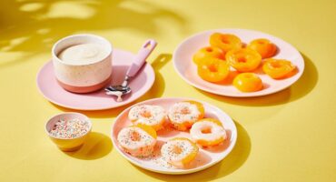 Sweeten your Saturday with peach yoghurt-glazed doughnuts