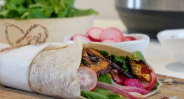 Meat-free Monday: Harissa mushroom wrap with tzatziki