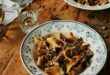 Hungarian paprikash with chestnut mushrooms and crème fraîche
