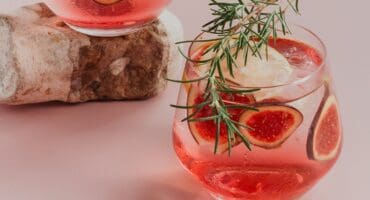 Prosecco, fig and rosemary spritz cocktail