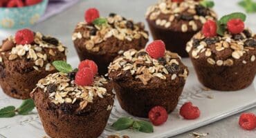 Flourless banana, choc chip and muesli muffins