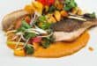 Sweet and tangy nectarine harissa salmon with fresh herb salsa
