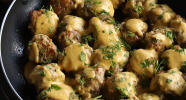 Warmly spiced pork meatballs with crispy pap balls