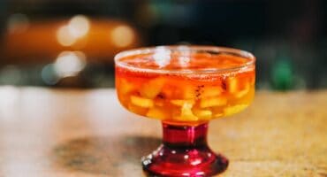 Boozy, jewel-coloured tropical fruit cup