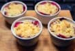 Plum crumble with a golden, buttery crunch